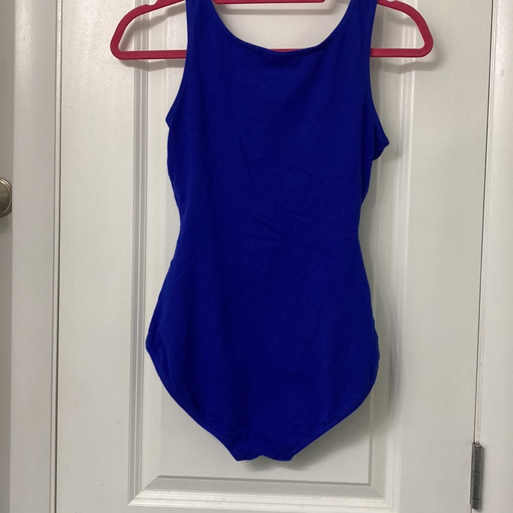 Lot Of 2 Capezio Ballet Tank Leotard Royal Blue Bodysuit Womens Large Dance Yoga - Picture 5 of 6